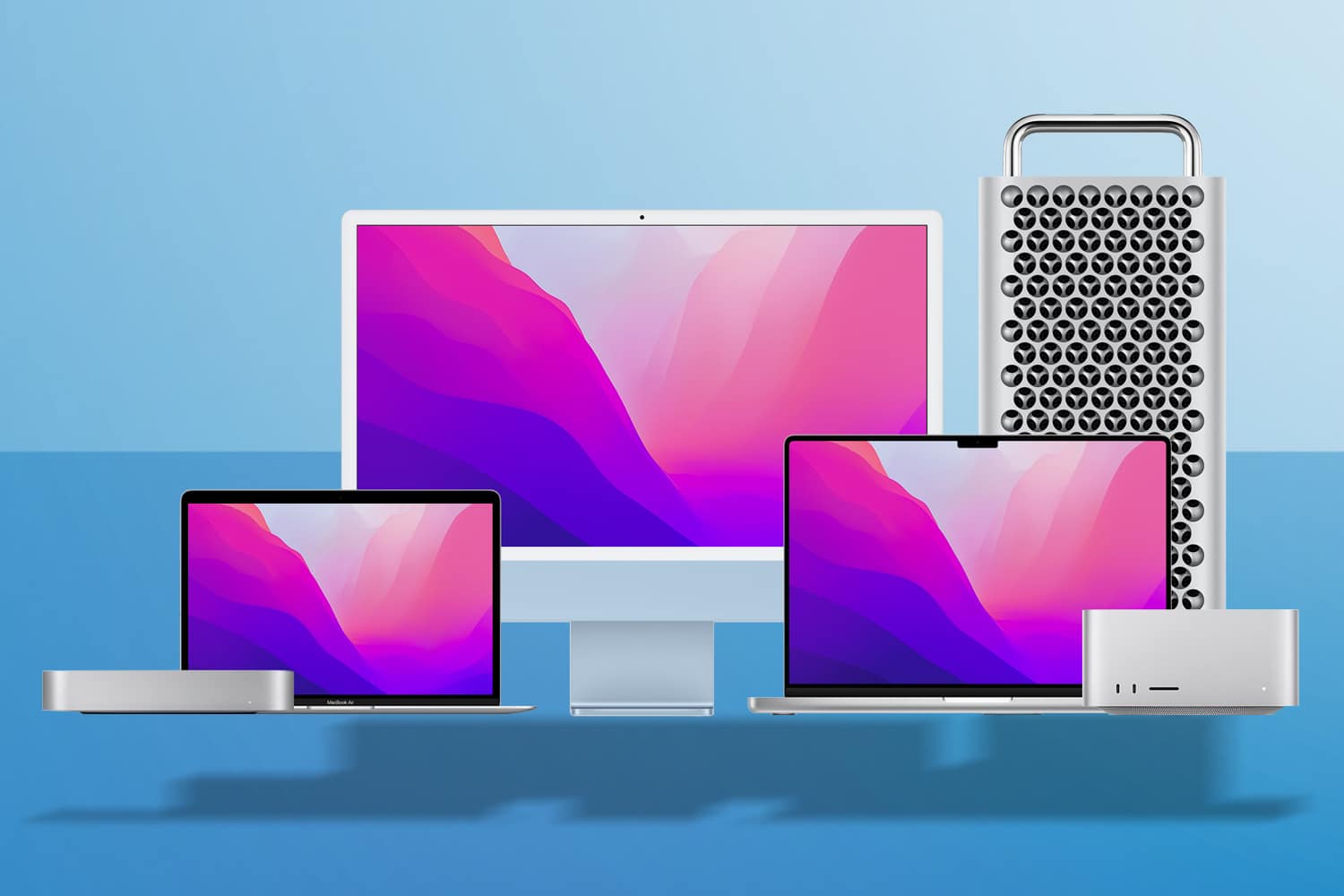 MacBook Pro, MacBook Air, Mac Mini, Mac Pro and iMac